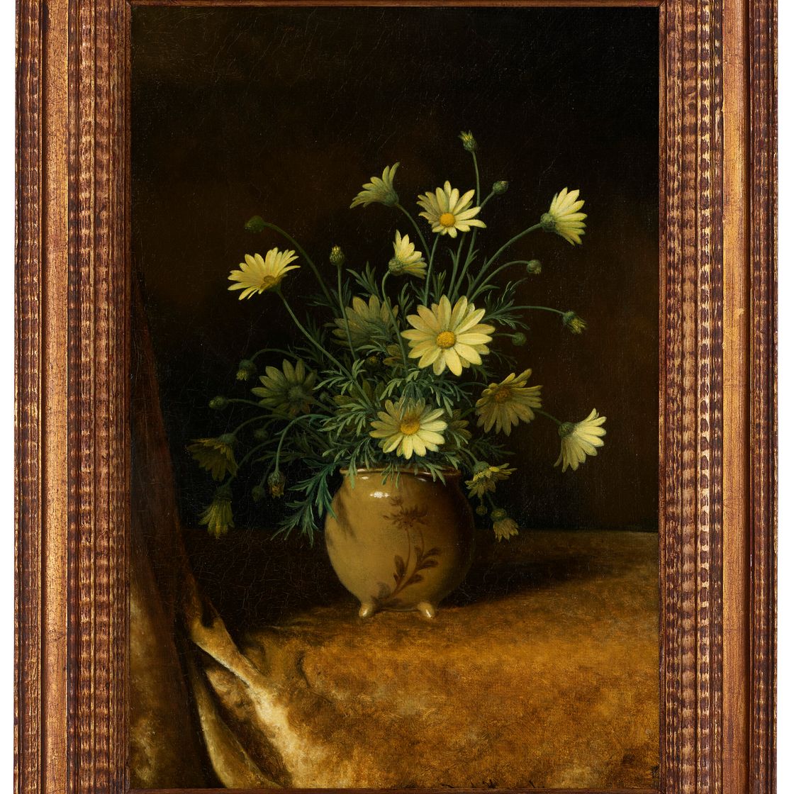 Martin Johnson Heade — Желтые маргаритки в коричневой вазе, изображение 2