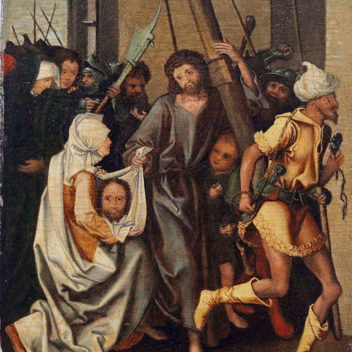 Martin Schongauer — Христос и святая Вероника на пути к Голгофе