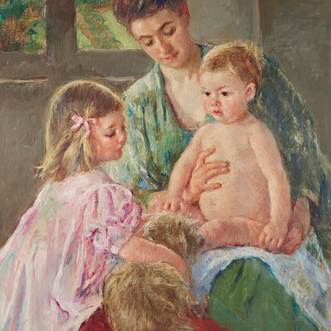 Mary Cassatt — Дети играют с собакой
