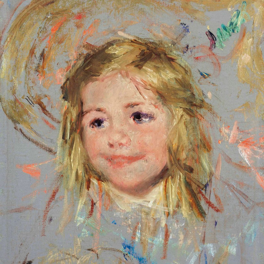Mary Cassatt — Голова улыбающегося ребенка: этюд для фильма "Мать и дитя в лодке"