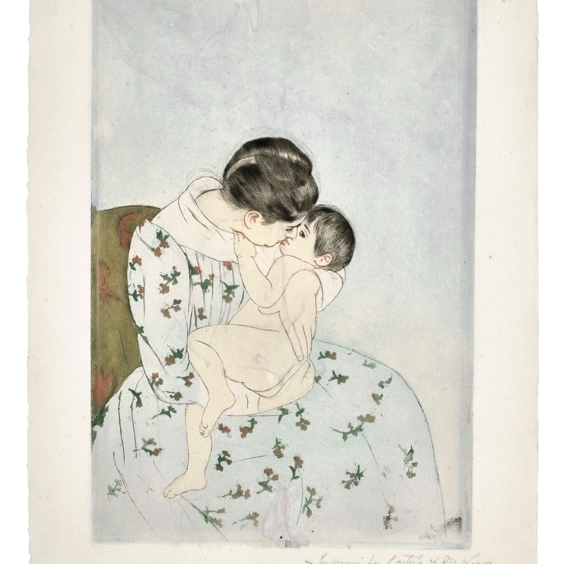 Mary Cassatt — Поцелуй матери, изображение 3