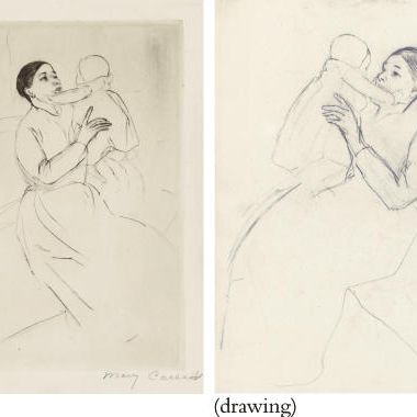 Mary Cassatt — Мать Мария держит на руках своего ребенка: только состояние и подготовительный рисунок (B. 141; отсутствует в B. CR)