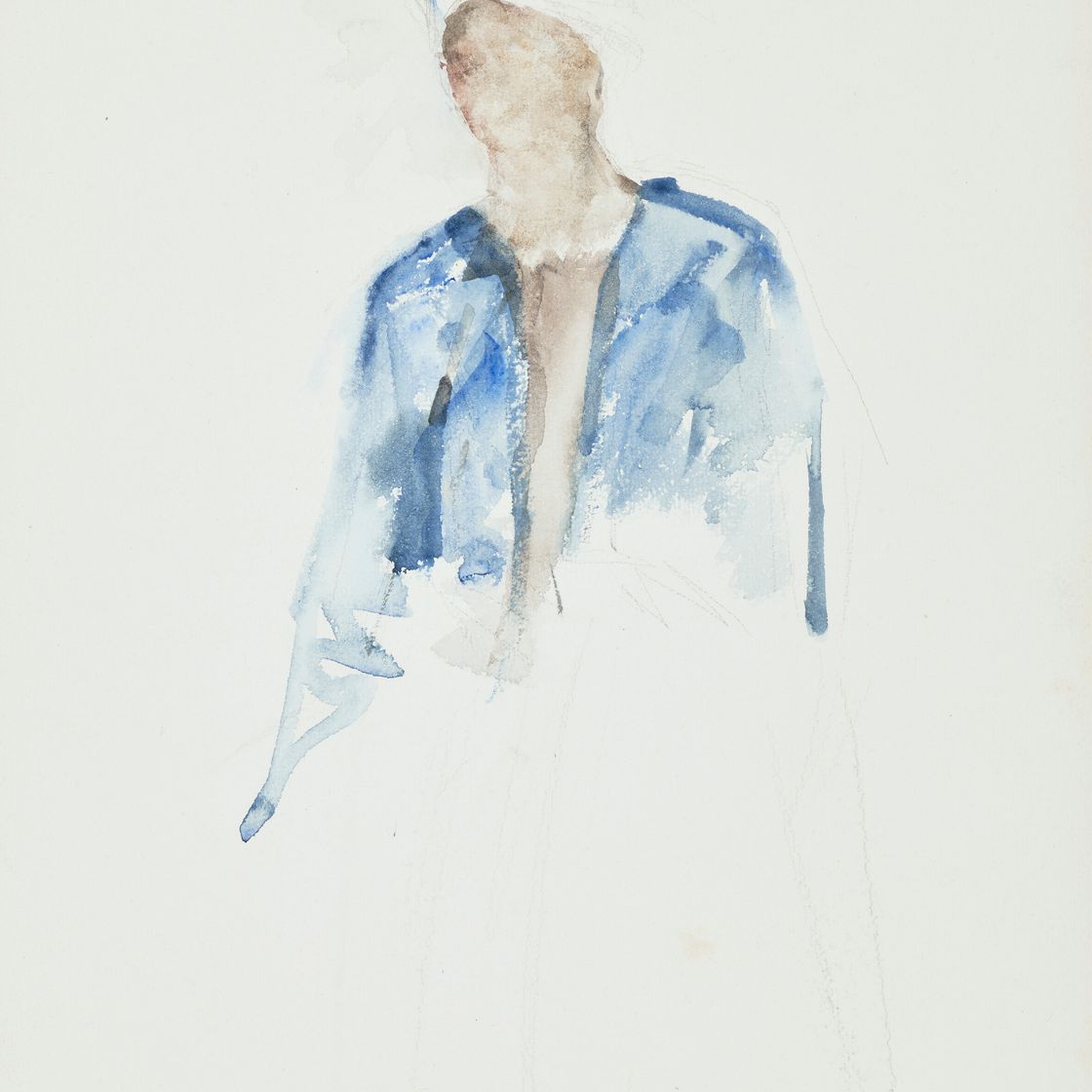 Mary Cassatt — Небольшой набросок нубийца в синем одеянии, изображение 1