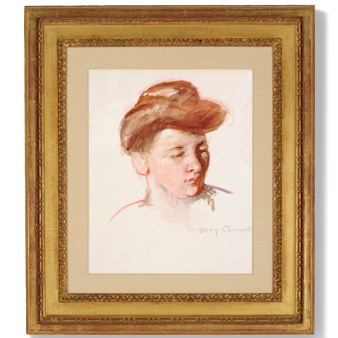 Mary Cassatt — Набросок головы матери Жанны, опущенной вниз (№ 2), изображение 2