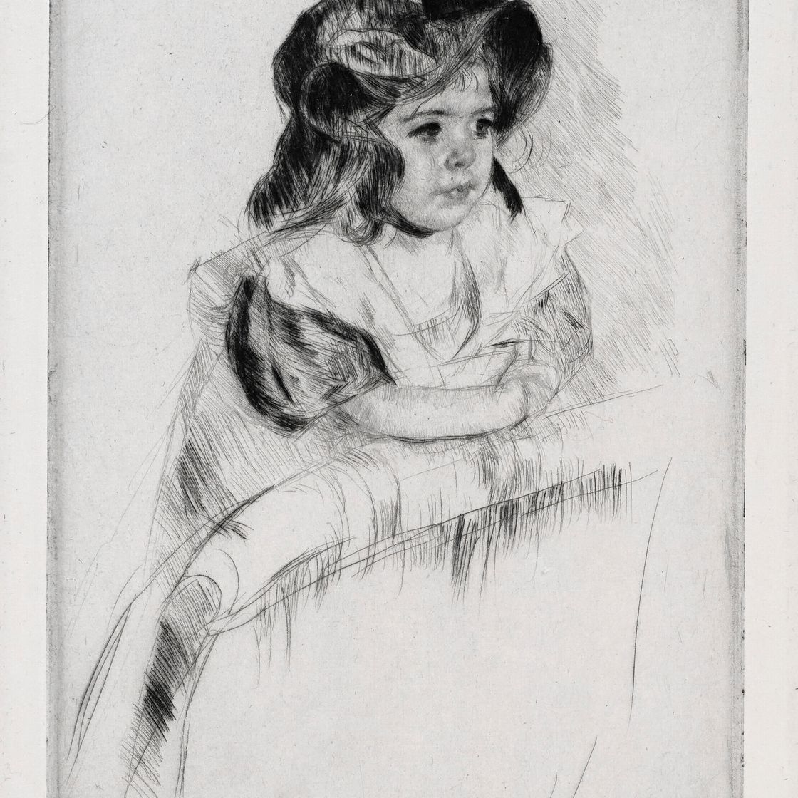 Mary Cassatt — Марго положила руки на спинку кресла, изображение 1