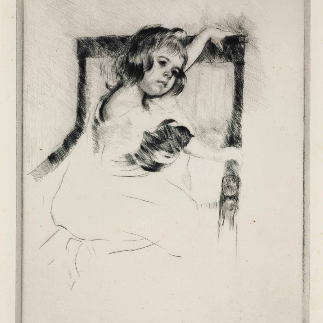 Mary Cassatt — Стоя на коленях в кресле