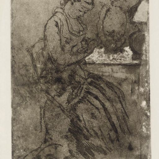 Mary Cassatt — За туалетным столиком (В. 10)