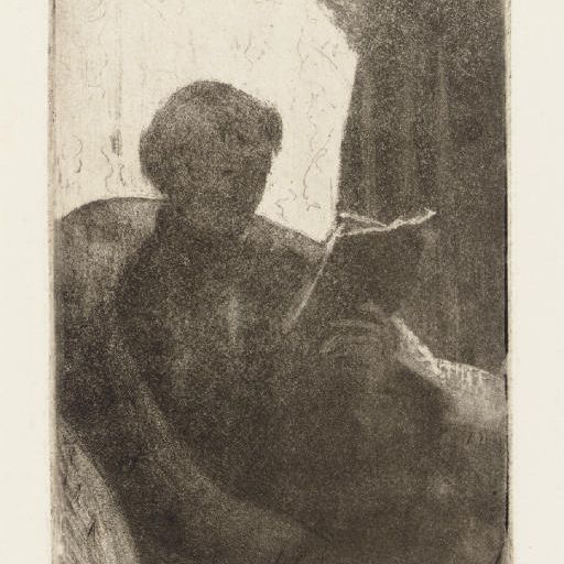 Mary Cassatt — Лидия читает, повернувшись направо (Б. 63)