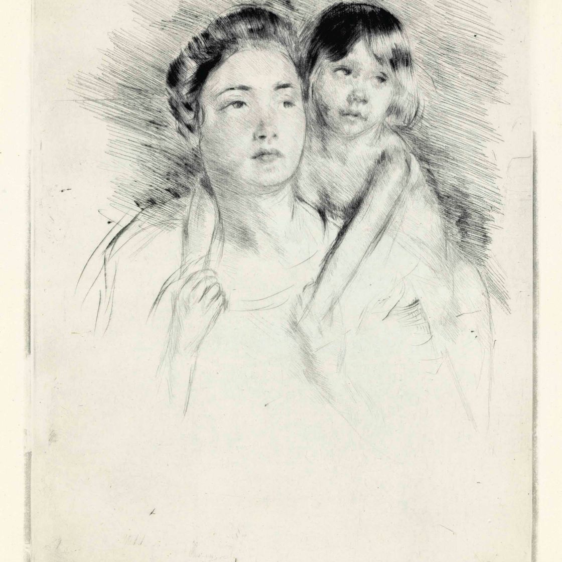 Mary Cassatt — Дениз держит своего ребенка обеими руками