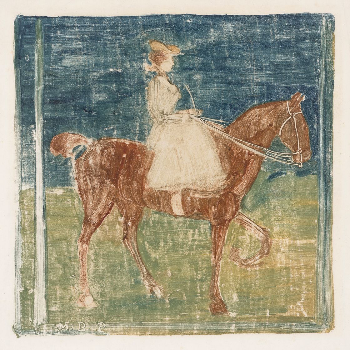 Maurice Brazil Prendergast — Женщина верхом на лошади