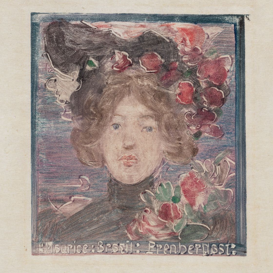 Maurice Brazil Prendergast — Голова девушки с розами