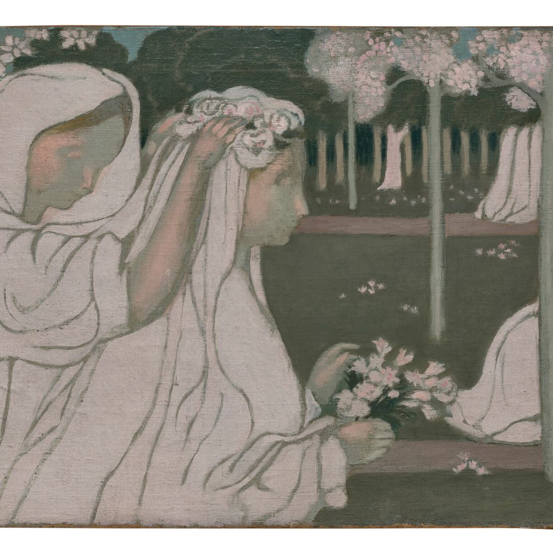 Maurice Denis — Молодые люди в чистом виде общаются, 1-е блюдо из "Женщины и жизни", блюдо для домашней кухни, изображение 1