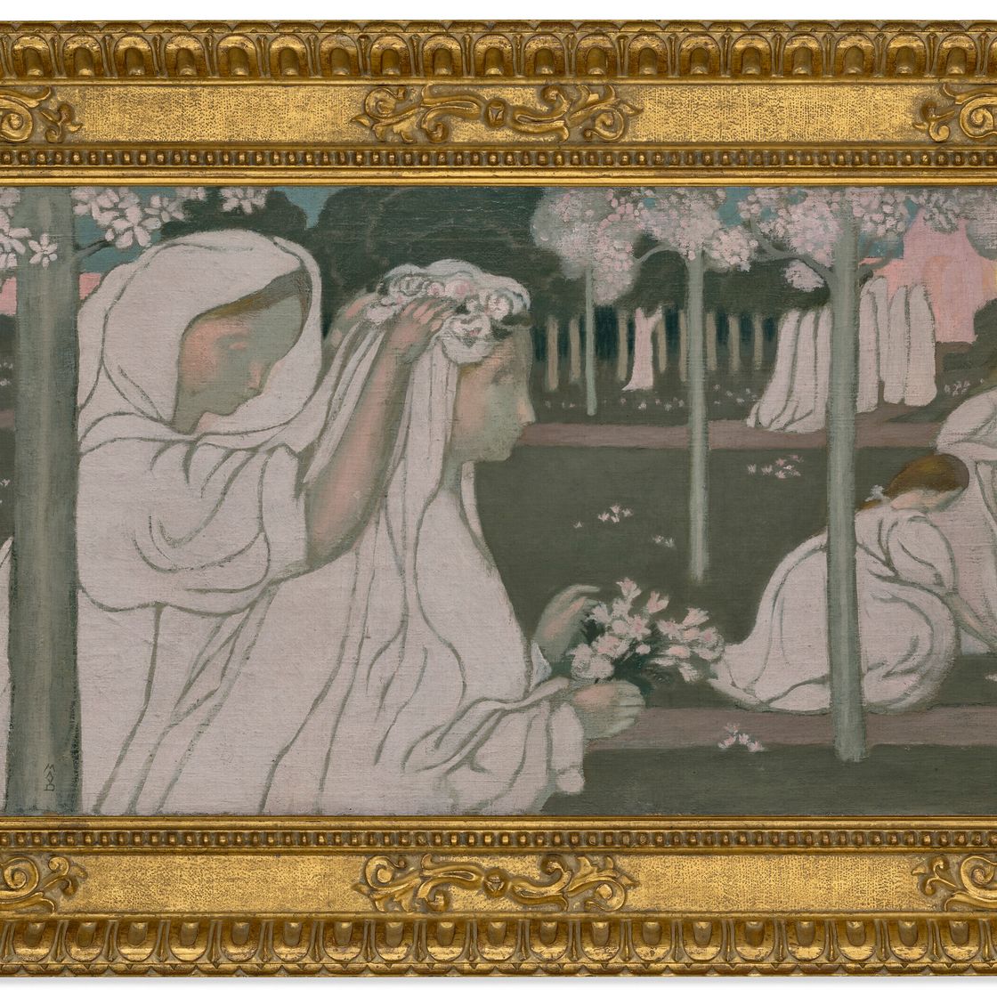 Maurice Denis — Молодые люди в чистом виде общаются, 1-е блюдо из "Женщины и жизни", блюдо для домашней кухни, изображение 4