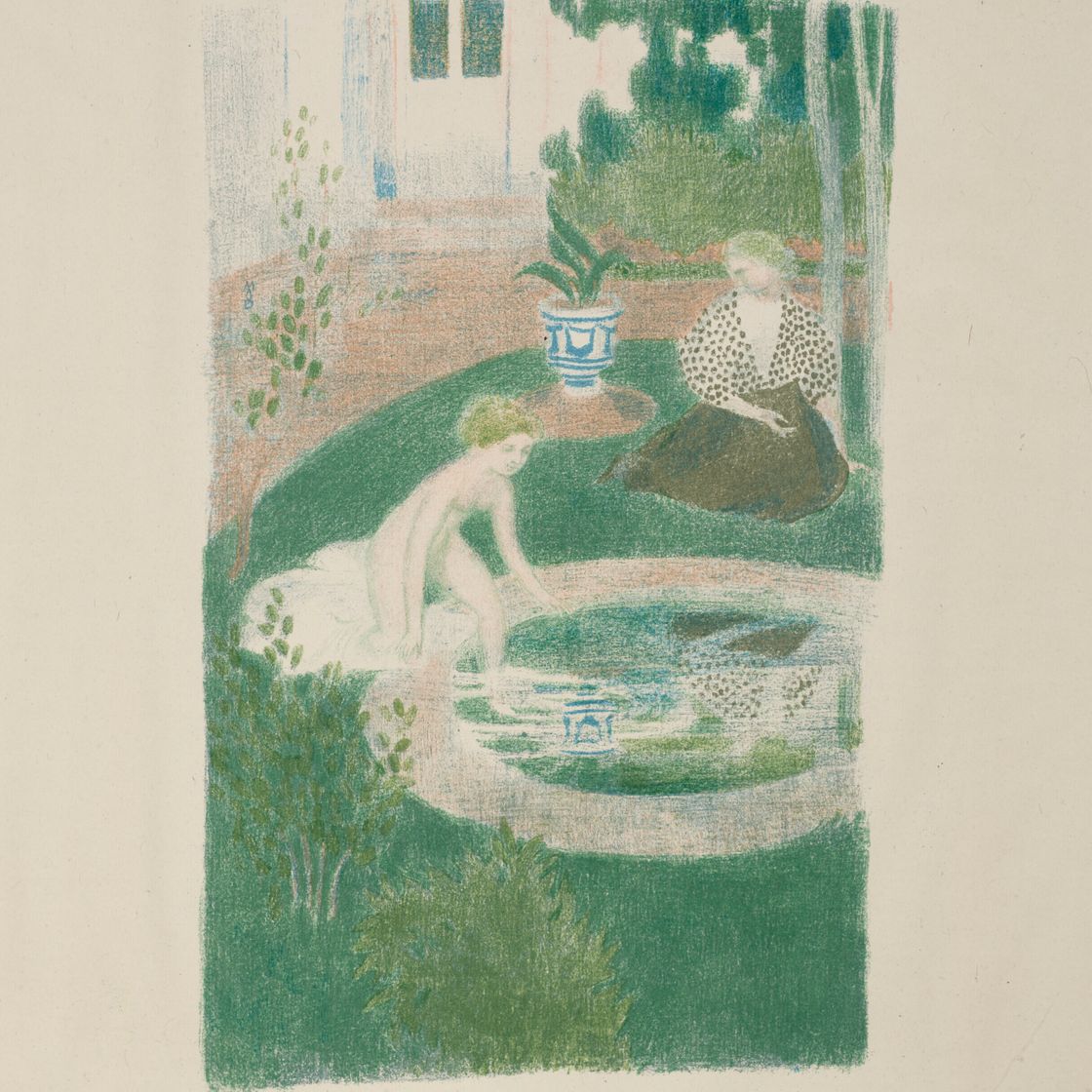Maurice Denis — Отражение в фонтане, из оригинального альбома марок Галереи Воллара
