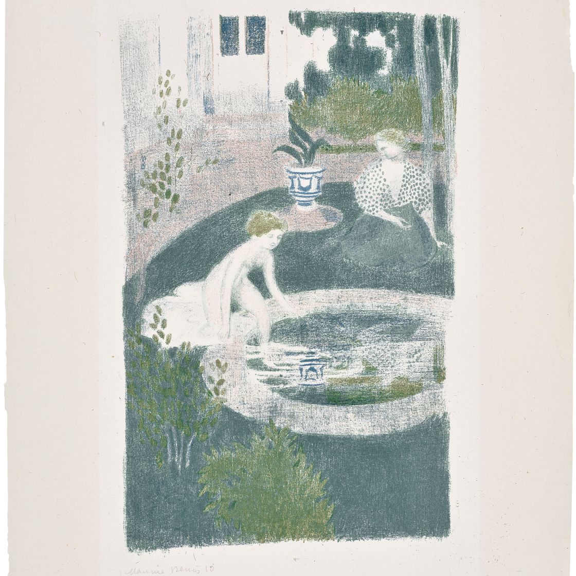 Maurice Denis — Отражение в фонтане, из оригинального альбома марок галереи Воллара