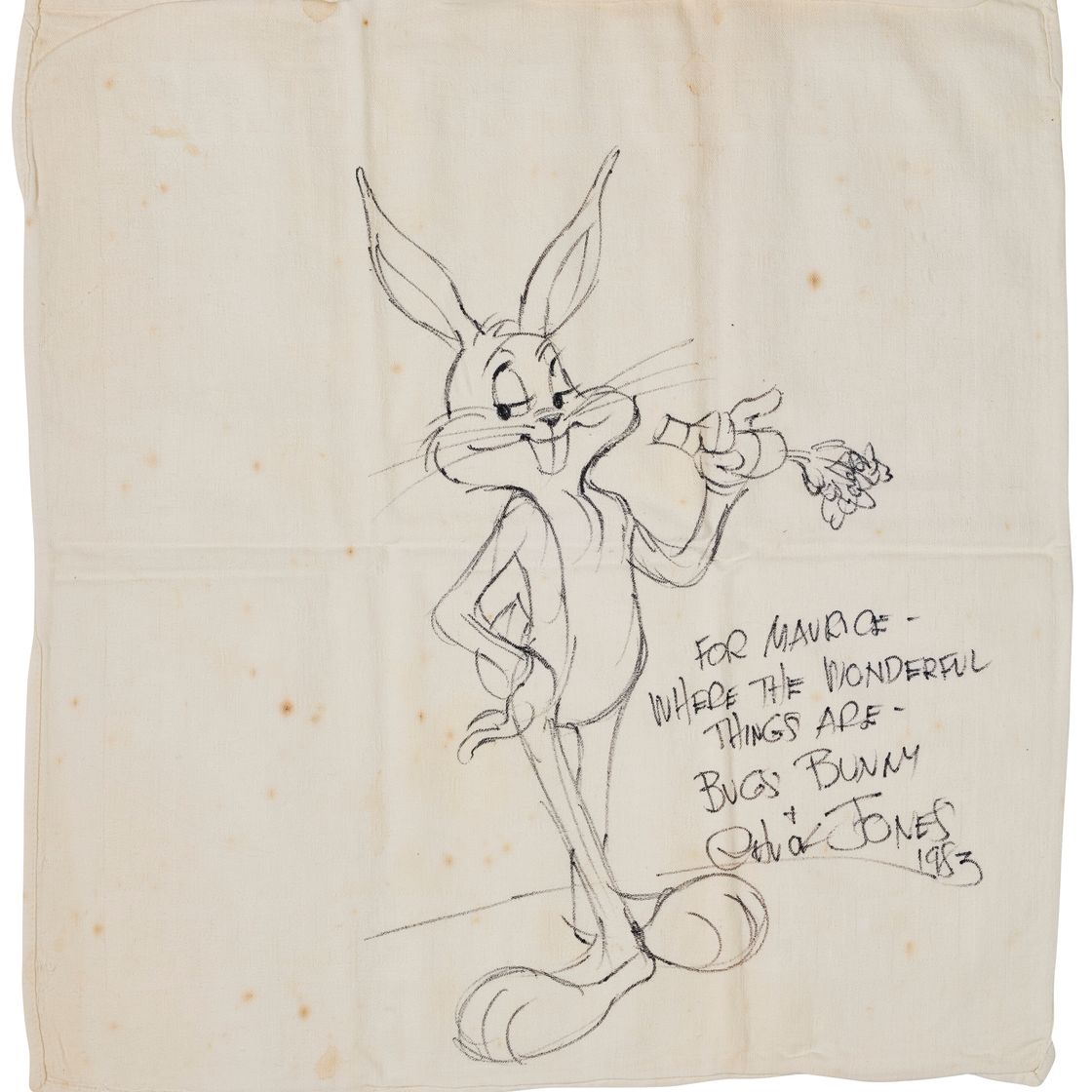 Maurice Sendak — Багз Банни на салфетке