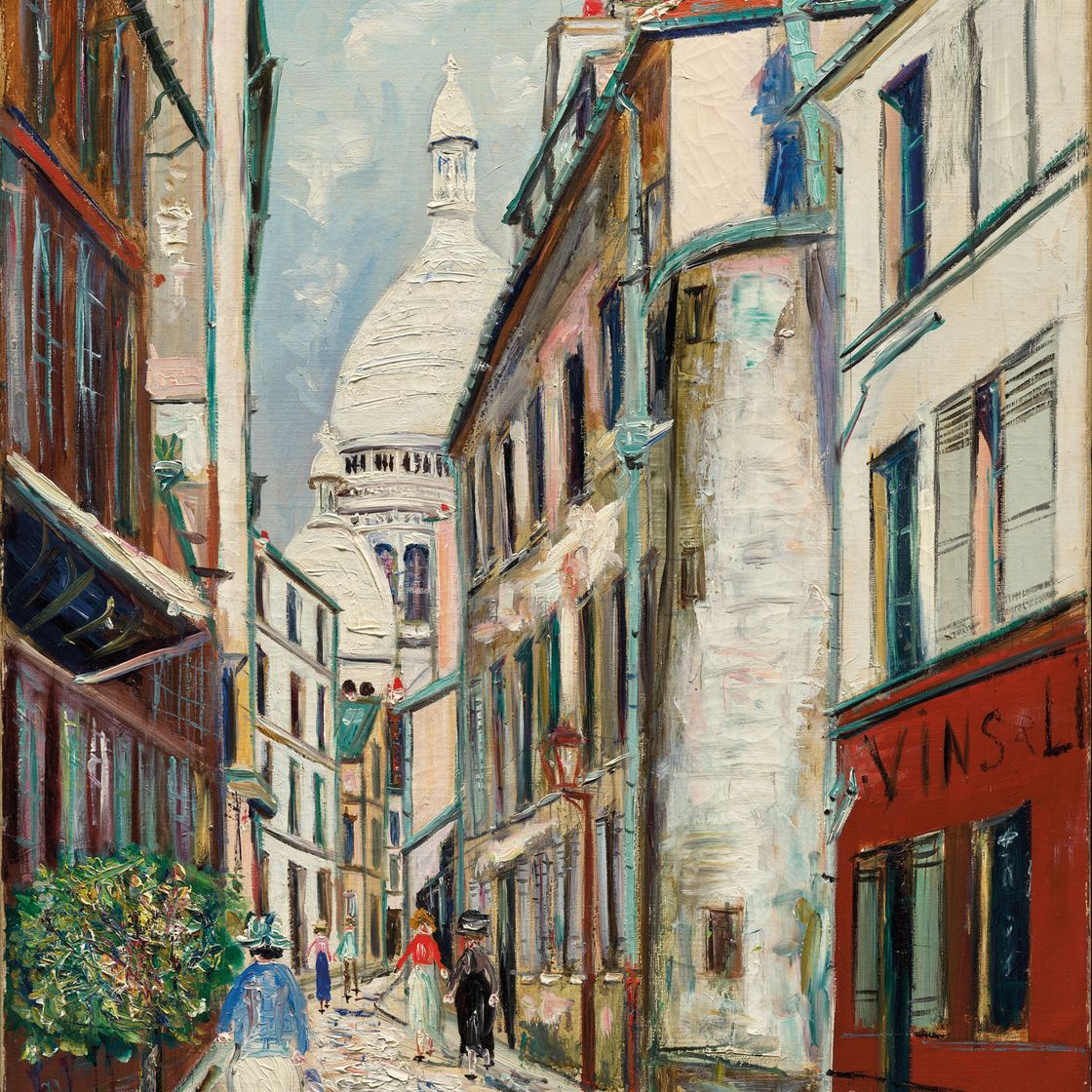 Maurice Utrillo — Улица Сен-Рустик на Монмартре, изображение 1