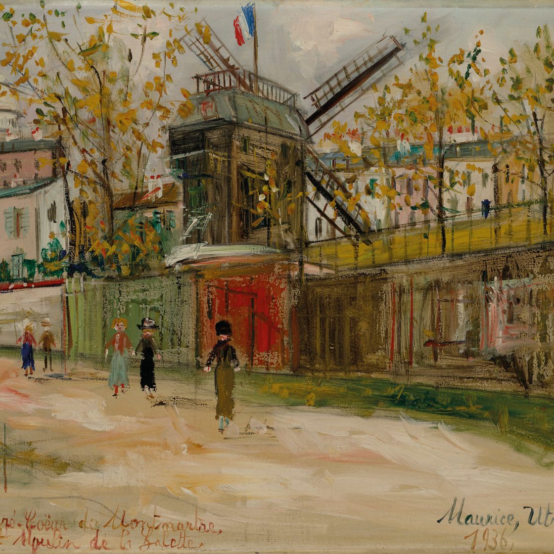 Maurice Utrillo — Мулен-де-ла-Галетт и Сакре-Кер на Монмартре, изображение 1