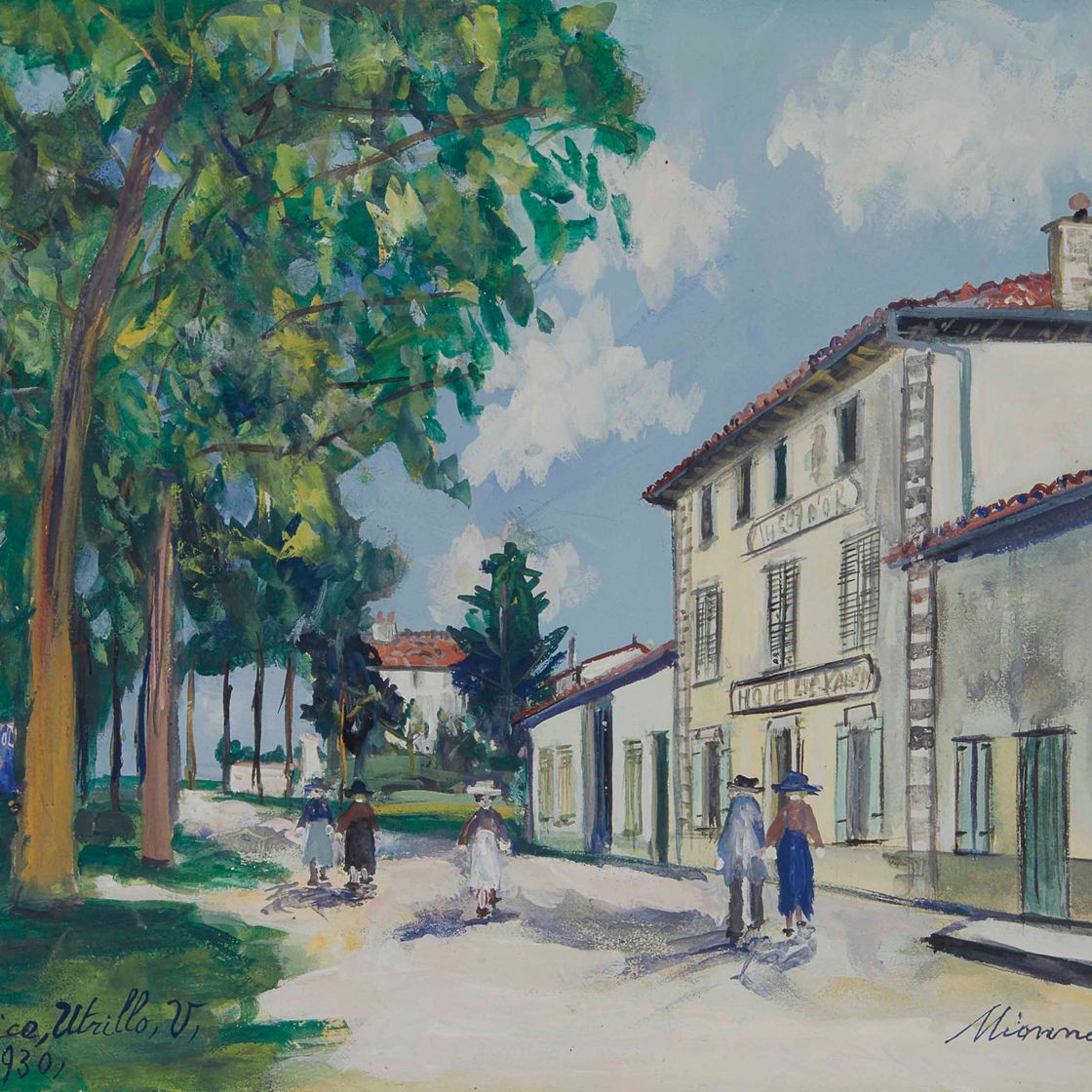 Maurice Utrillo — Отель "Золотой лев", улица в центре, Мионне (Айн)