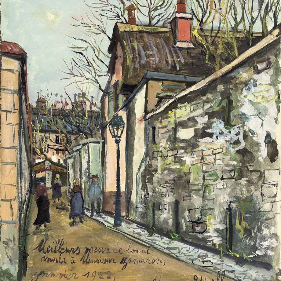 Maurice Utrillo — Дом рядом с домом Шом, улица Сен-Венсан на Монмартре