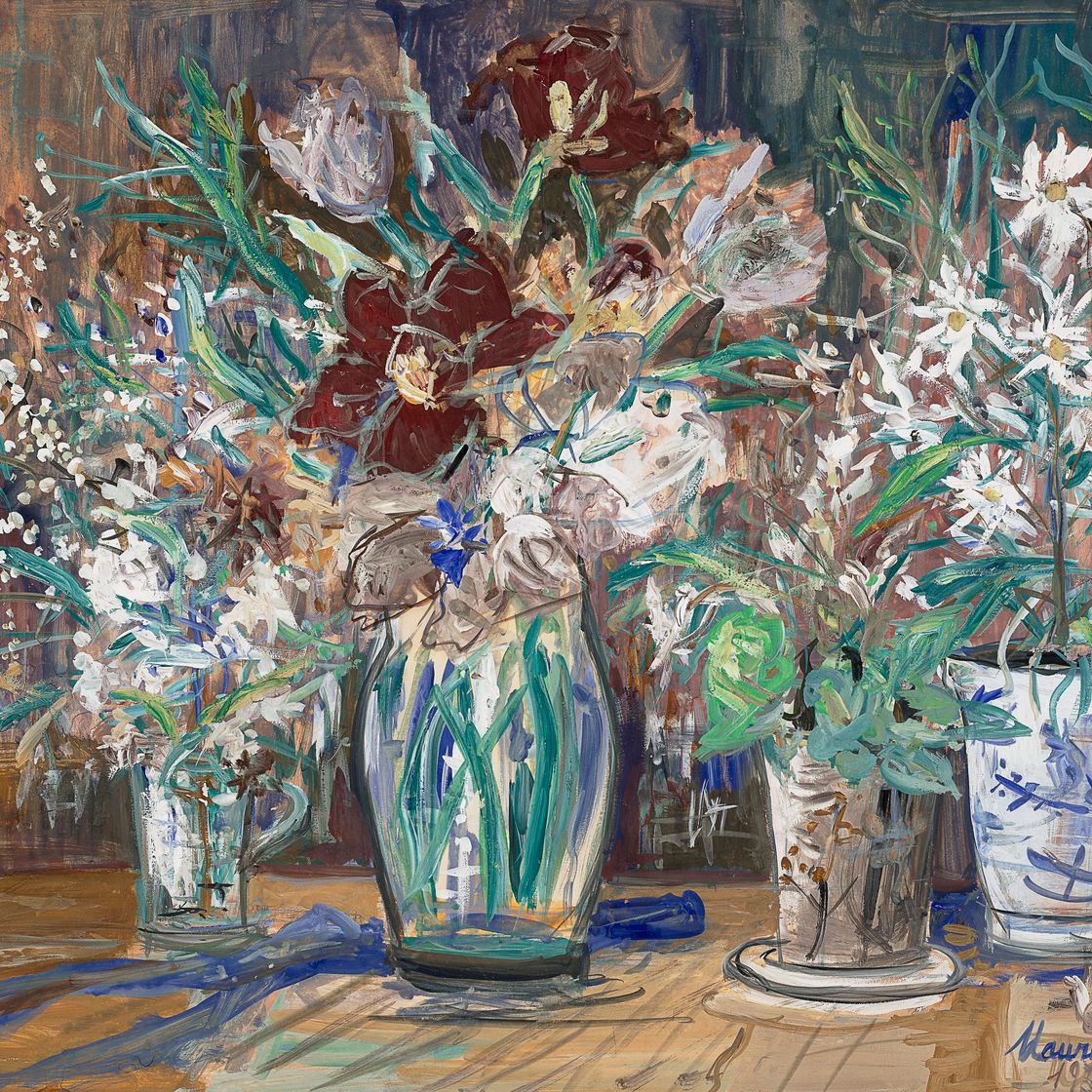 Maurice Utrillo — Четыре вазы с цветами, изображение 1
