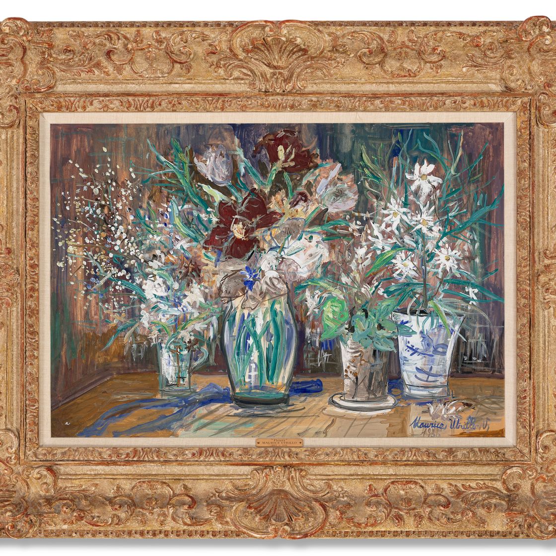 Maurice Utrillo — Четыре вазы с цветами, изображение 2