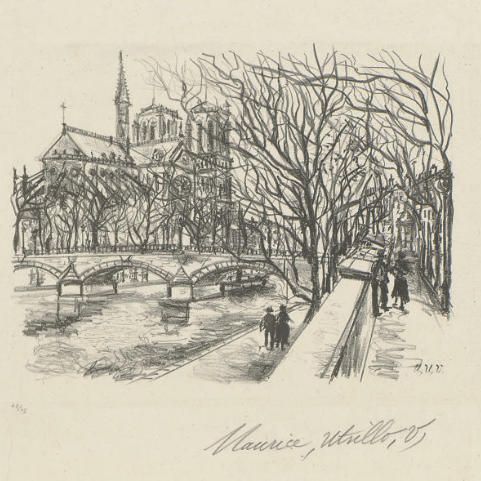 Maurice Utrillo — Собор Парижской Богоматери, от мэтров и маленьких придворных дам (Фабрис, 4а)