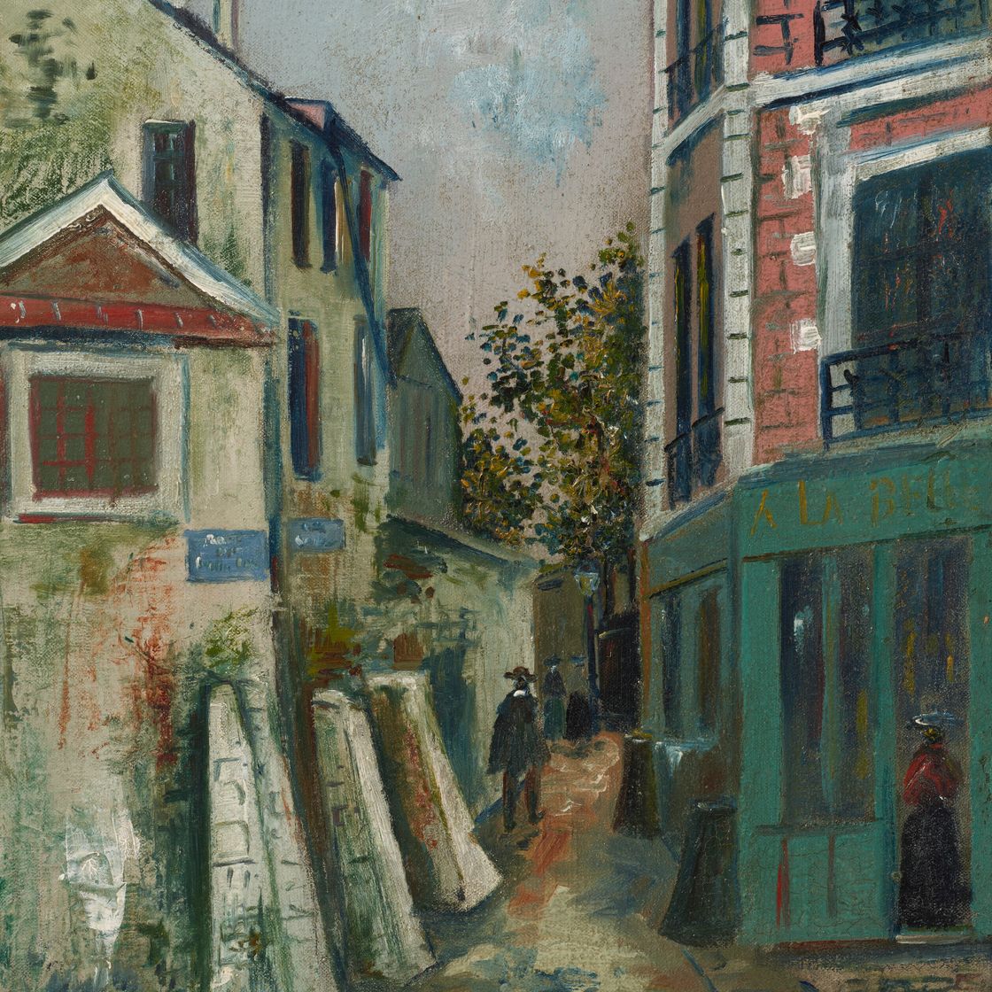 Maurice Utrillo — Красавица Габриэль и улица Сен-Венсан на Монмартре, изображение 1