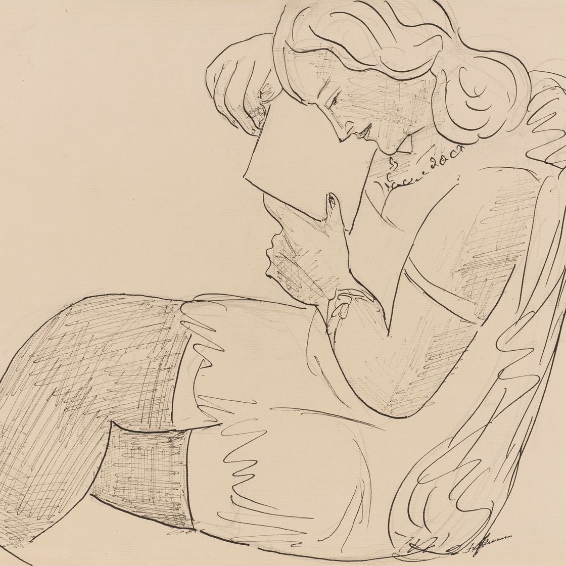 Max Beckmann — Лесендес Мэдхен, изображение 1