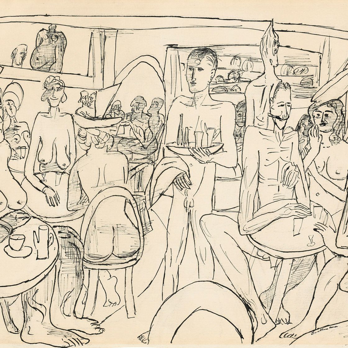 Max Beckmann — Кафе Entkleidetes