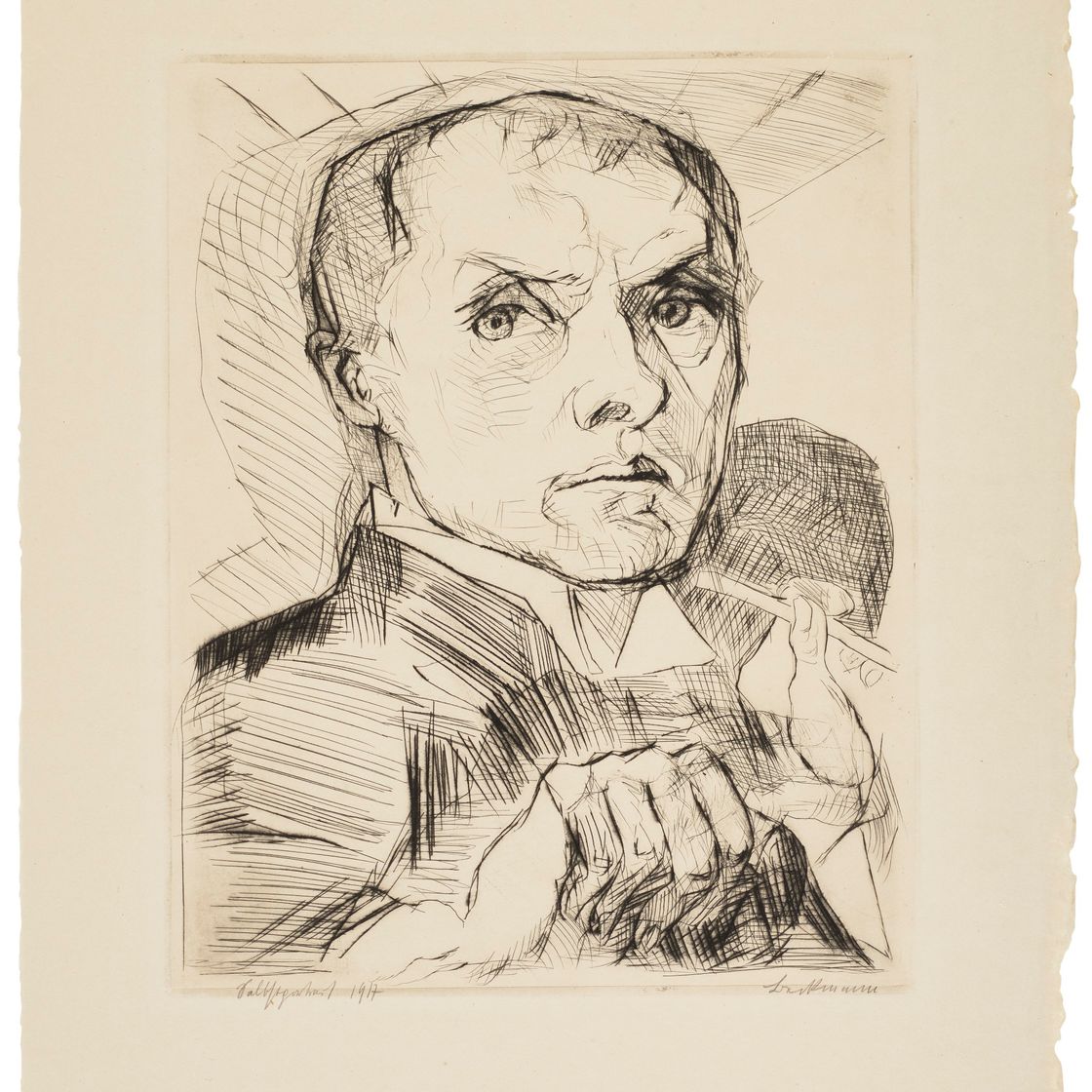 Max Beckmann — Художник из коллекции Gesichter (автопортрет стилусом)