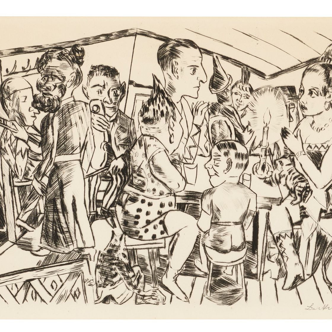 Max Beckmann — Хинтер-ден-Кулиссен, с Ярмаркта