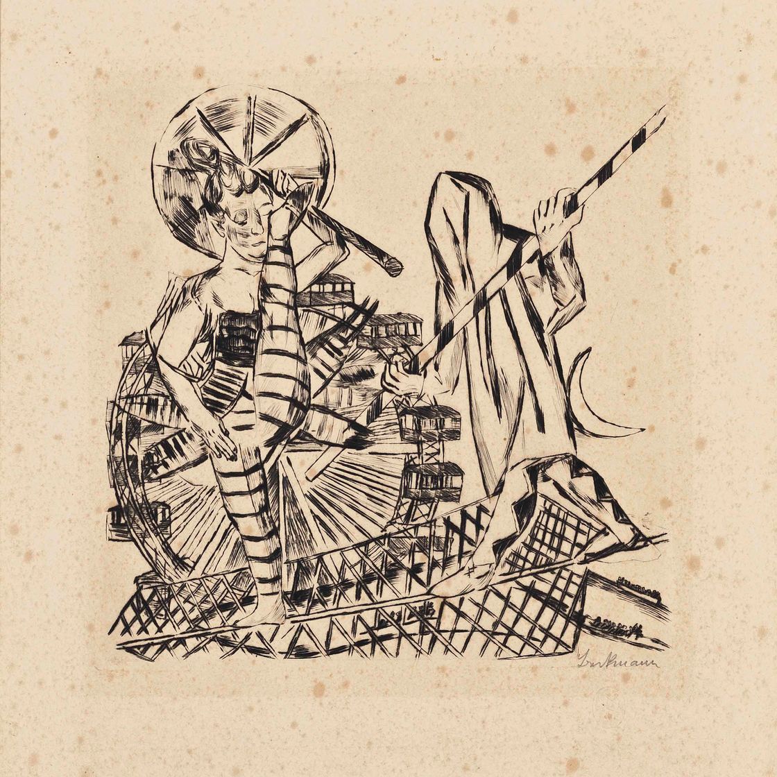 Max Beckmann — Die Seiltänzer, из: Der Jahrmarkt