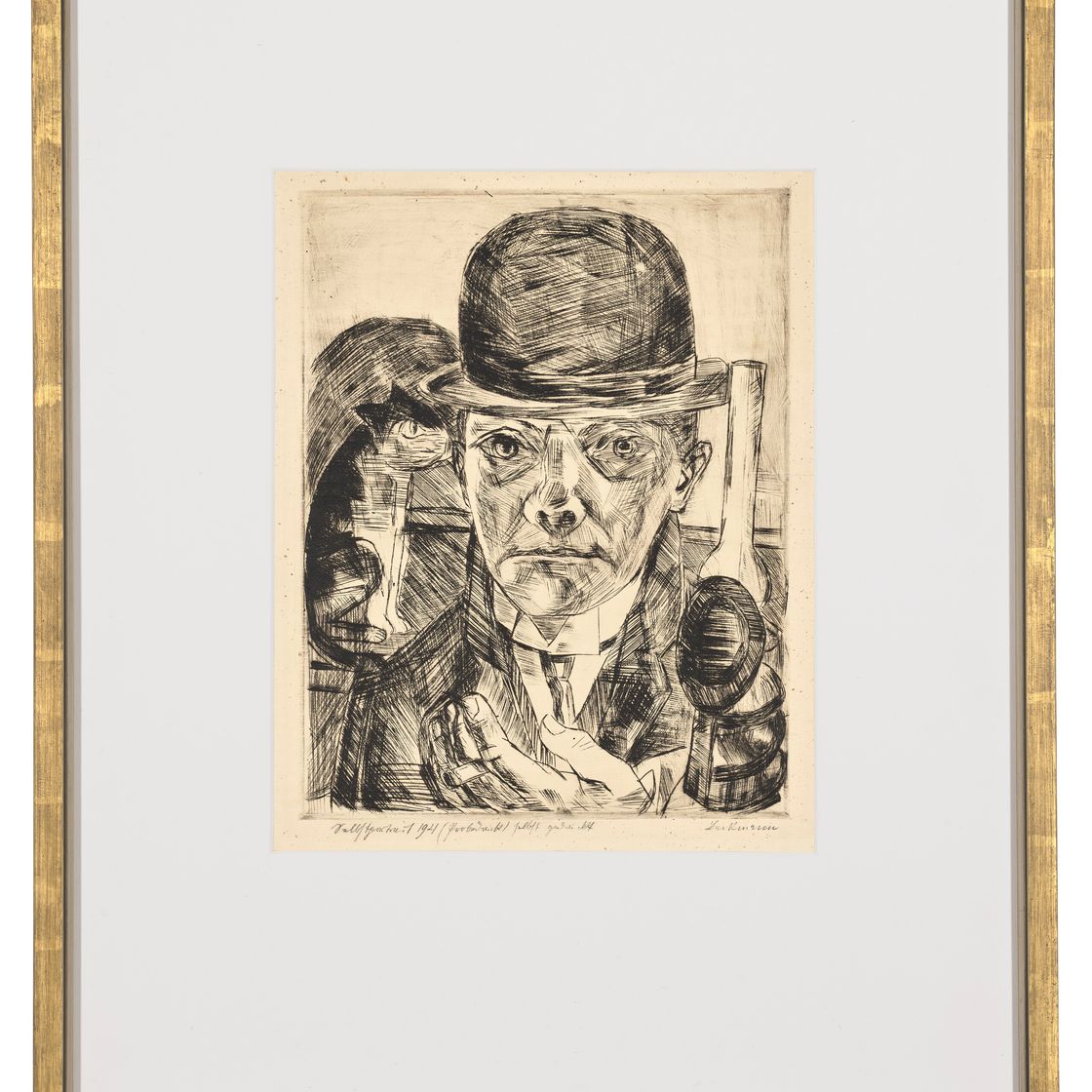 Max Beckmann — Selbstbildnis mit steifem Hut ("Автопортрет в шляпе-котелке"), изображение 3