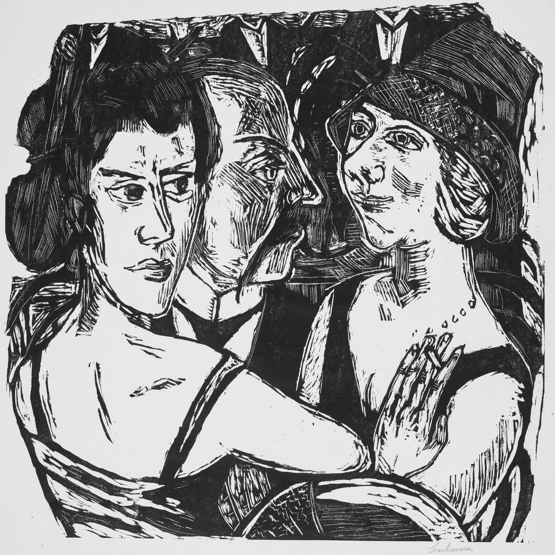 Max Beckmann — Группенбильднис Эденбар (Групповой портрет, бар "Эдем"), изображение 1