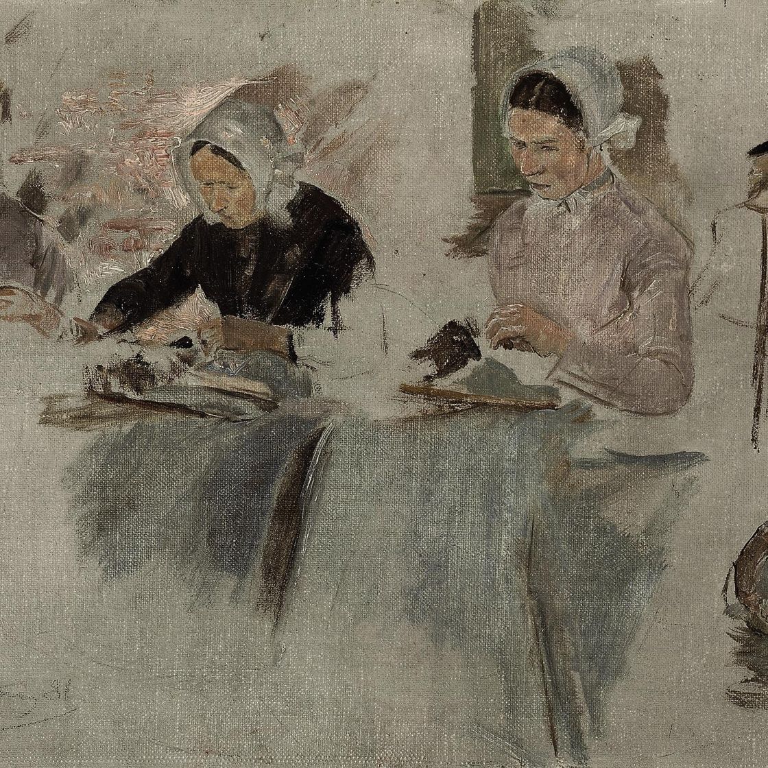 Max Liebermann — Брабантец Шпицклепплериннен (Студия рисования)