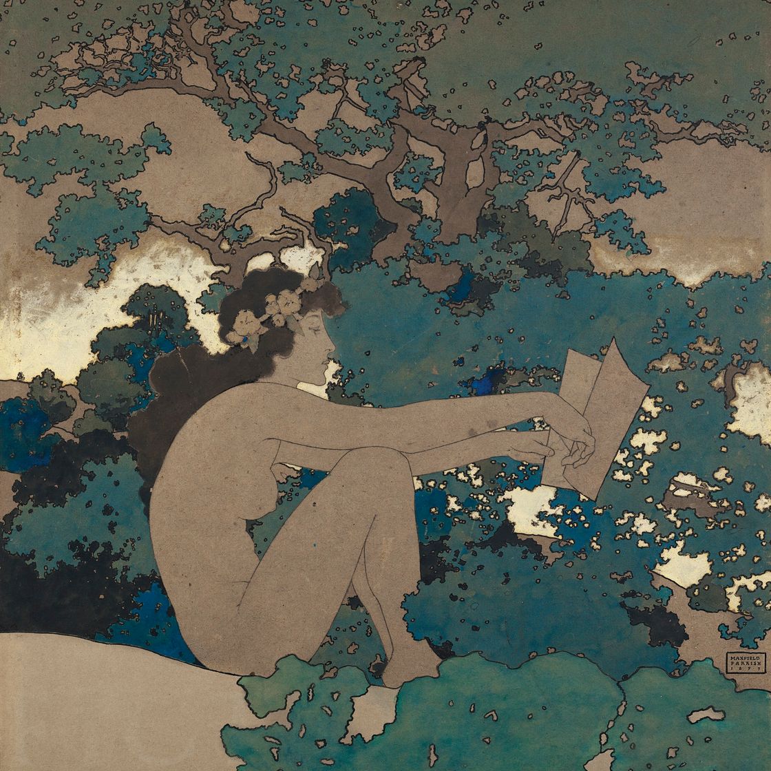 Maxfield Parrish — Этюд для плаката Scribner