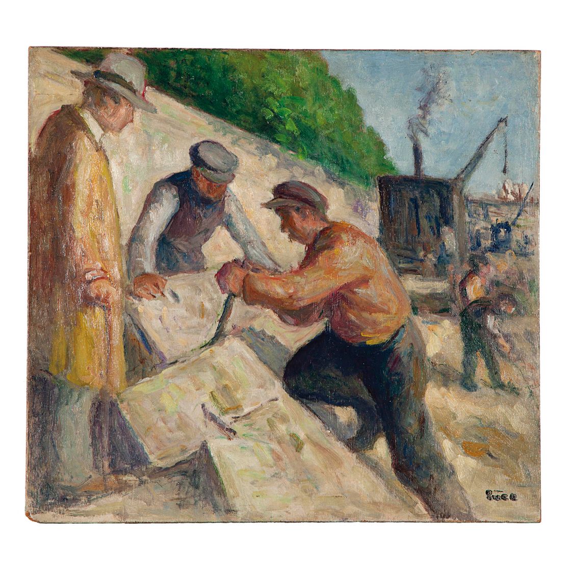 Maximilien Luce — Ле тайле де Пьер; и сопутствующий рисунок