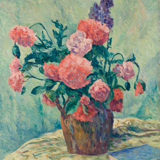 Maximilien Luce — Павлины танцуют в горшочке с гре