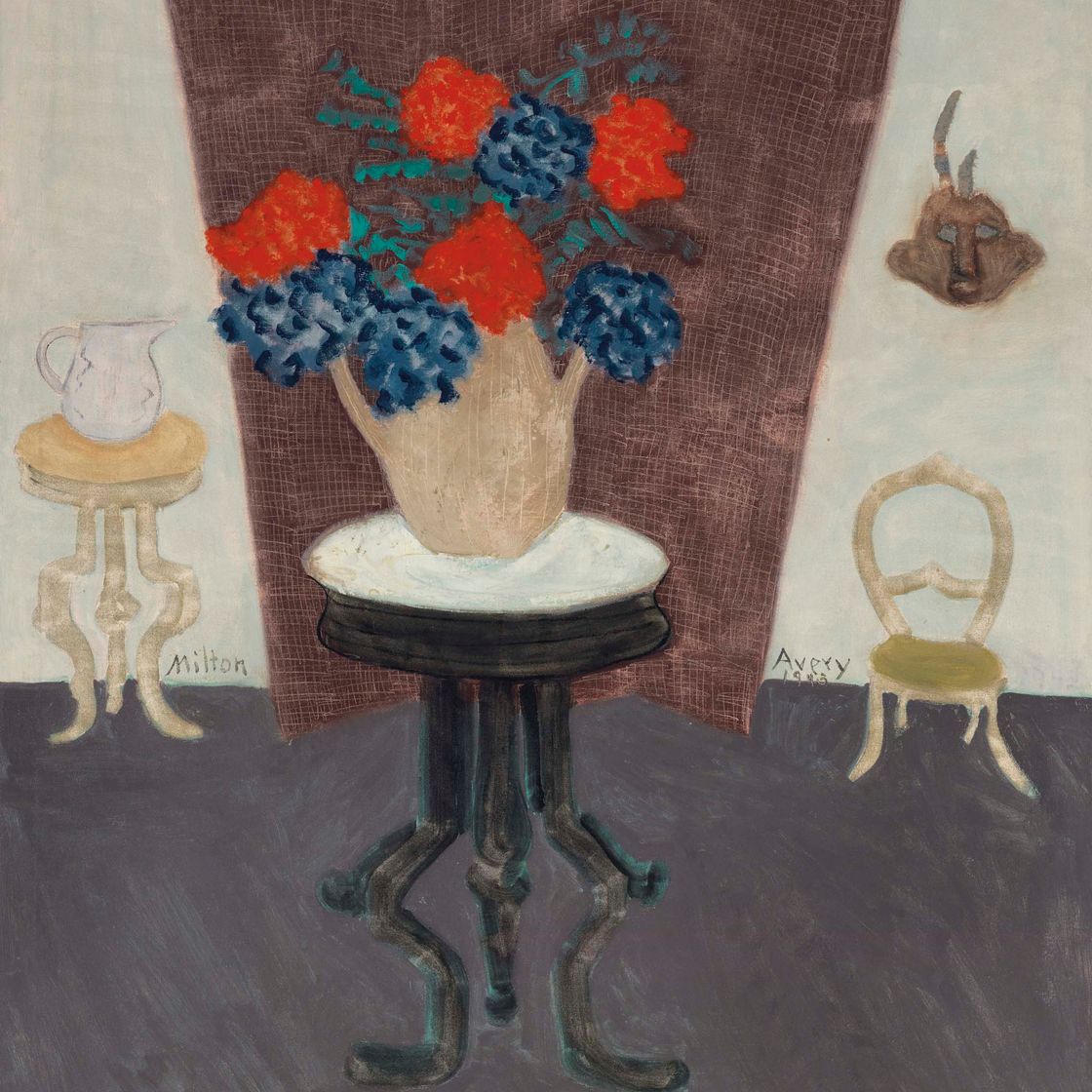 Milton Avery — Натюрморт, стол и ширма