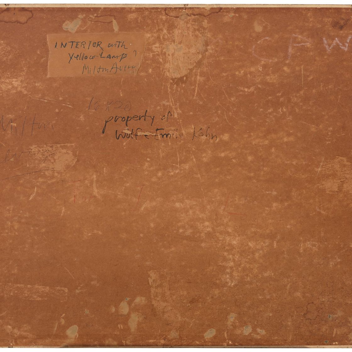 Milton Avery — Интерьер с желтой лампой, изображение 2