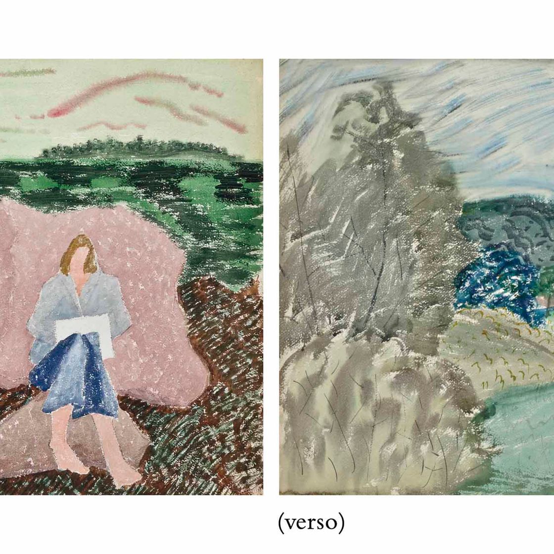 Milton Avery — Рисунки на скалах и ландшафте Вермонта: Двусторонняя работа