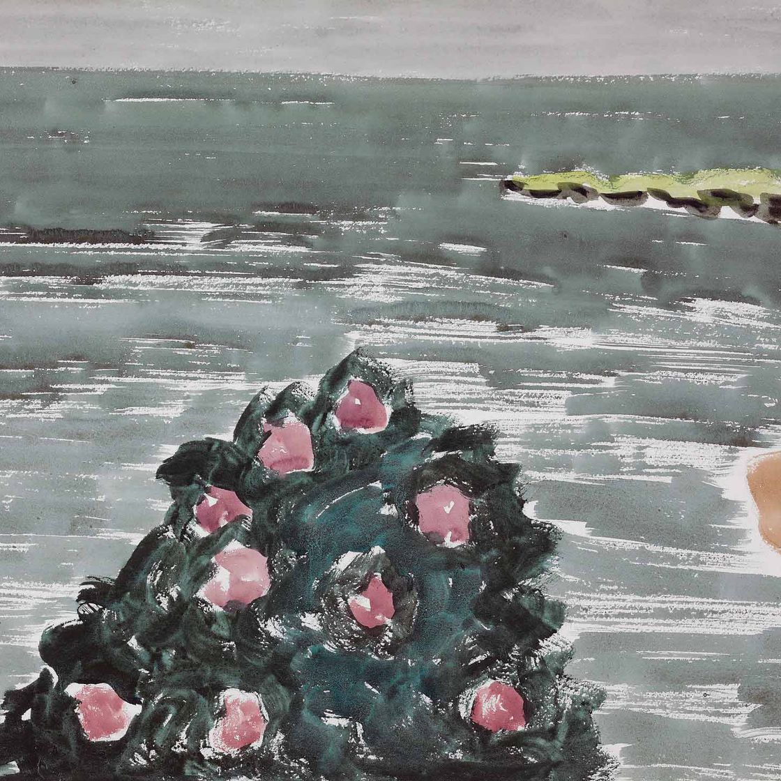 Milton Avery — Дикие розы на берегу моря