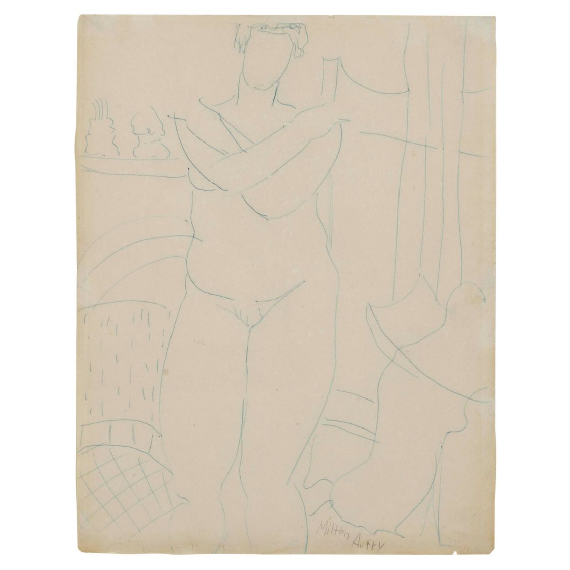Milton Avery — Без названия (стоя обнаженной)
