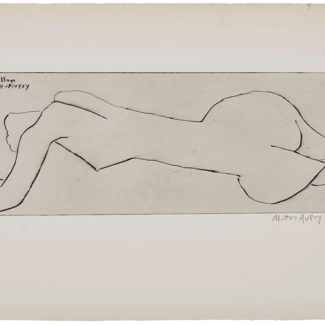Milton Avery — Обнаженная с длинным торсом (лежащая обнаженная), из портфолио Laurels