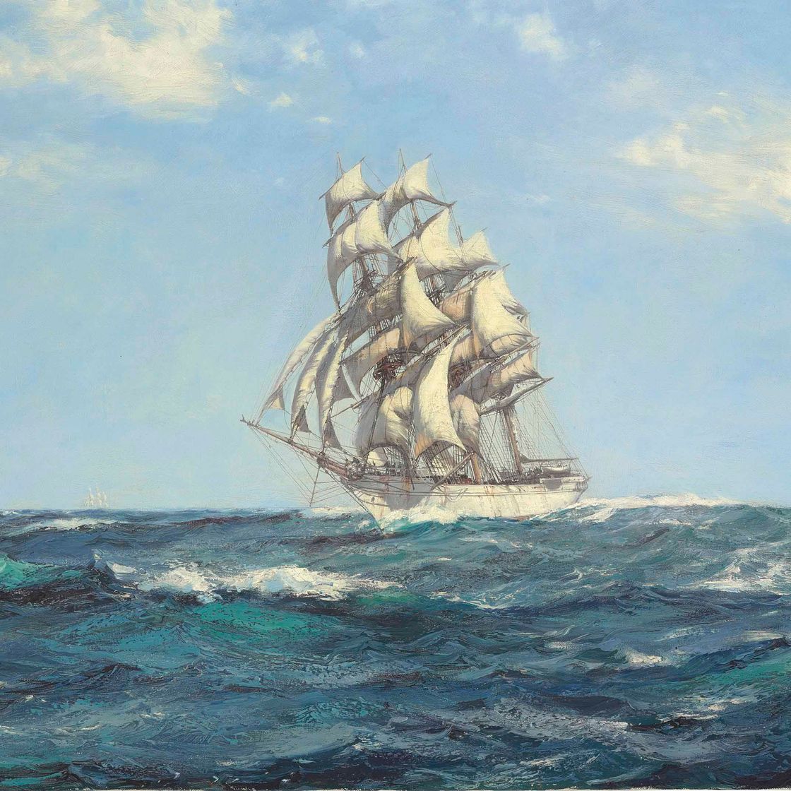 Montague Dawson — Прекрасные паруса на волнующемся море