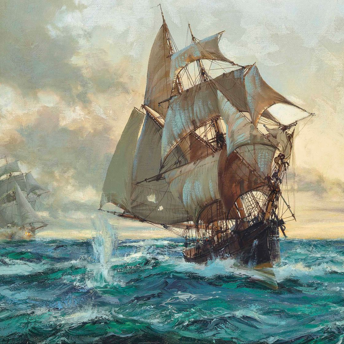 Montague Dawson — Контрабандист, преследуемый налоговым инспектором