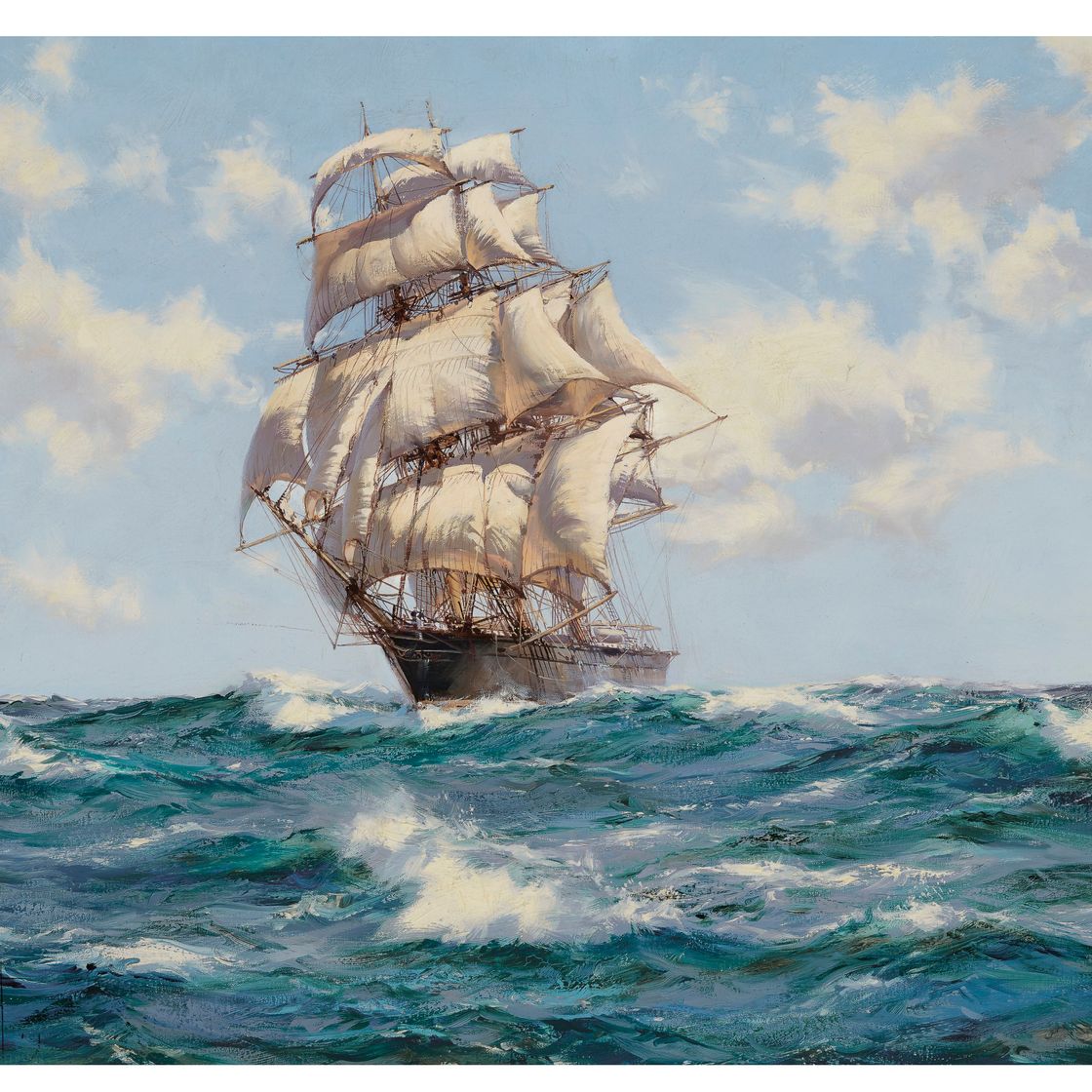 Montague Dawson — В пассатах - американский клипер "Оушен Геральд"