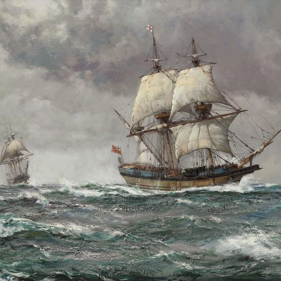 Montague Dawson — Ковчег и голубка с островов Силли