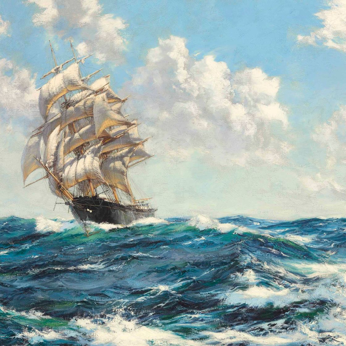 Montague Dawson — Сверкающая пена: "Колесница славы"